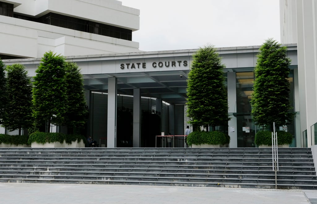 The main entrance of the State Courts in Singapore. Photo: AP The main entrance of the State Courts in Singapore. Photo: AP